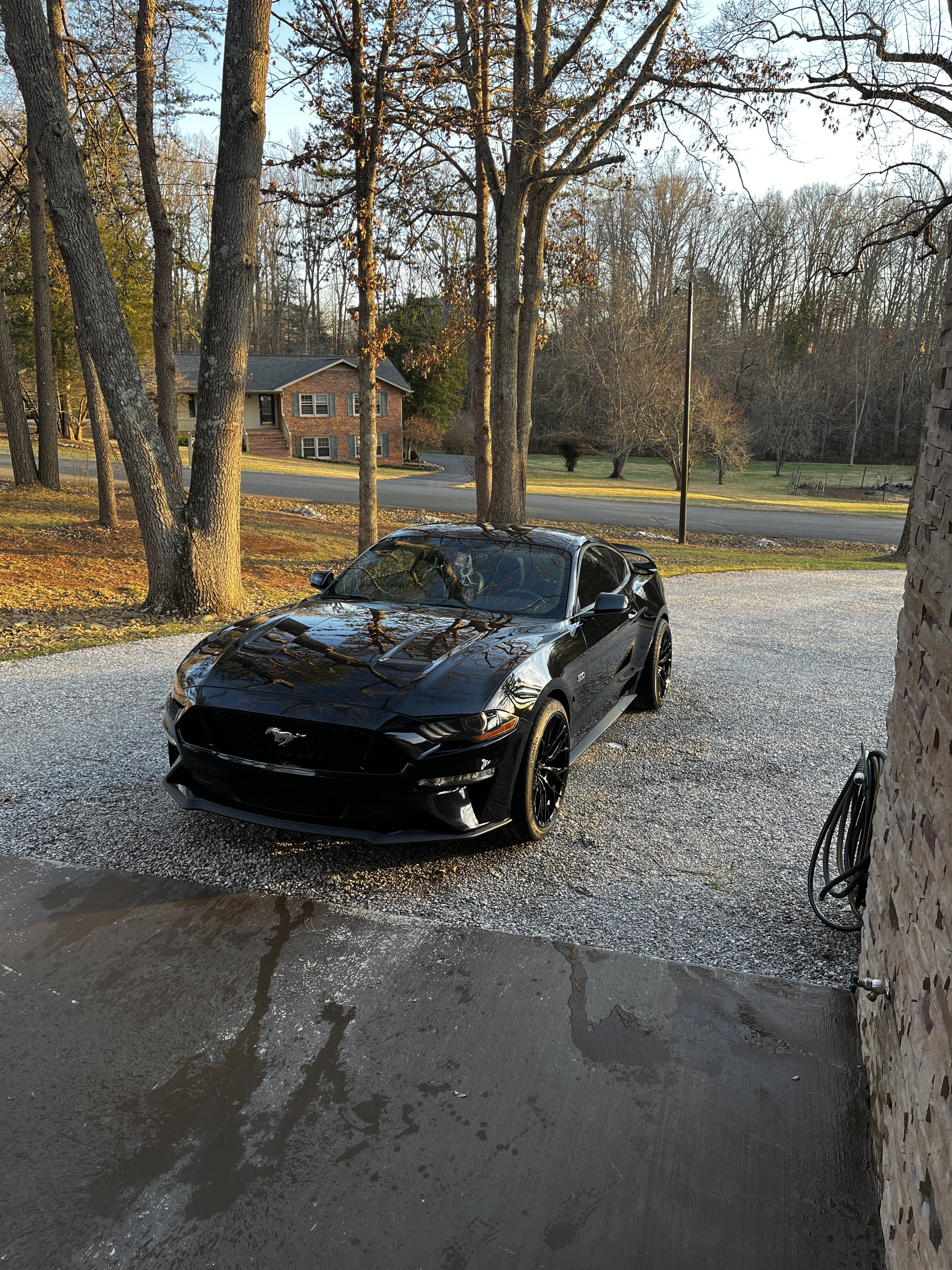 Premium detailing service on white Ford Mustang